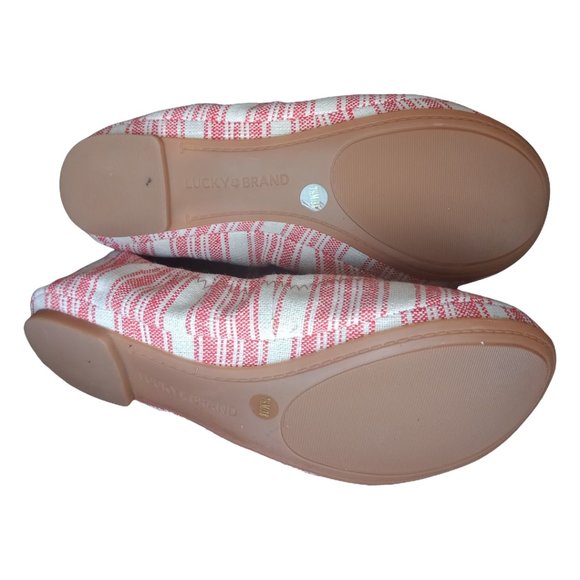 Lucky Brand Red and Cream Emmie Ballet BNWOT size 7.5/38 - Picture 5 of 9